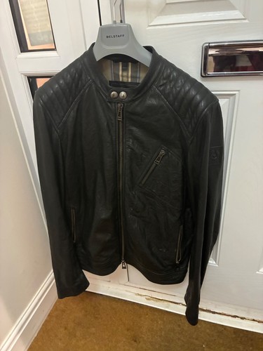 Black belstaff leather - leather, jacket
