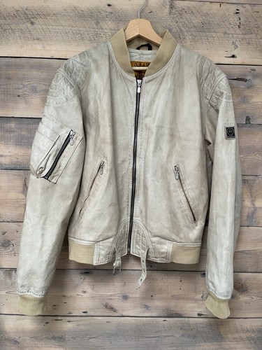Belstaff men leather bomber - belstaff,