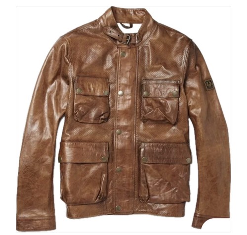 Belstaff brown leather jacket - leather,