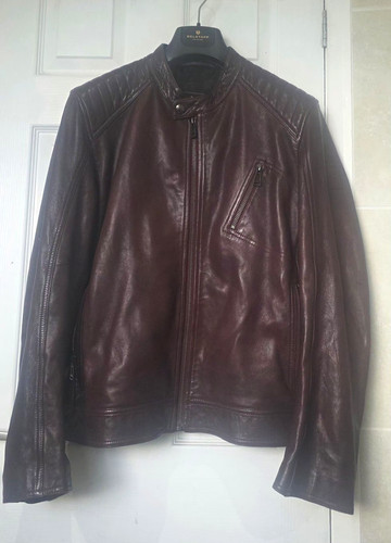 Belstaff brown leather biker - belstaff,